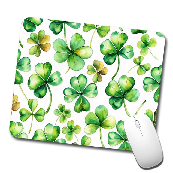 Four Leaf Clovers Ireland St. Patrick's Day Mouse Pad Low Profile Gaming Mat