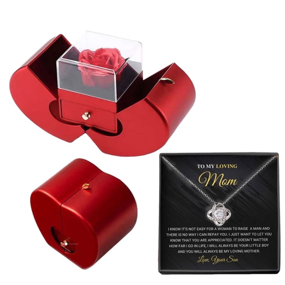 Four Leaf Grass Necklace Female Hollow Out Minority Lover Gift Collar Chain Box Set New Christmas Flowers, C