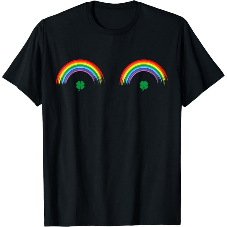 Four Leaf Irish Shamrock Boobs T Shirt Free The Nipples Four Leaf Irish Shamrock Boobs T Shirt Free The Nipples
