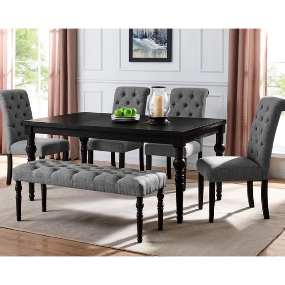 Four - Leg Table Base | Good for Small Family Dining | Limed Effects on Wood Grain