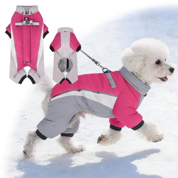 Coldd Pics Four Legged Lined Dog Coat with Reflective Strip and Waterproof Shell ...