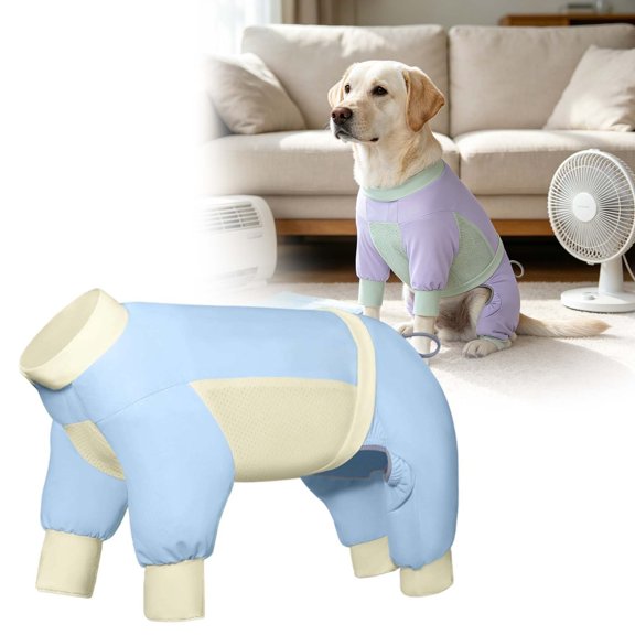 Four-Legged Pet Sun Protection Shirt, Breathable Lightweight Apparel Easy to Put On Take Off & Clean for Dogs Cats,Light Blue,L