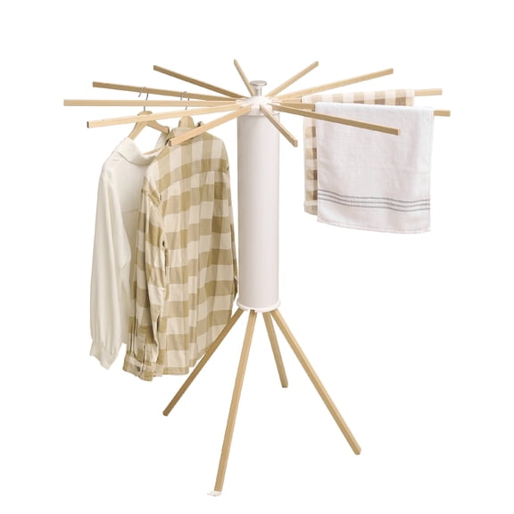 Four Legs Clothes Drying Rack, Garment Rack Portable and Foldable Space Saving Laundry Drying Rack - Drying Rack Floor Folding Balcony Bedroom Solid Invisible Household