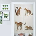 thumbnail image 1 of Four Leopards Elegant Spotted Cats Door Curtain Nordic Living Room DoorCurtain Porch Partition Curtain Kitchen Rative Half Curtain, 1 of 4