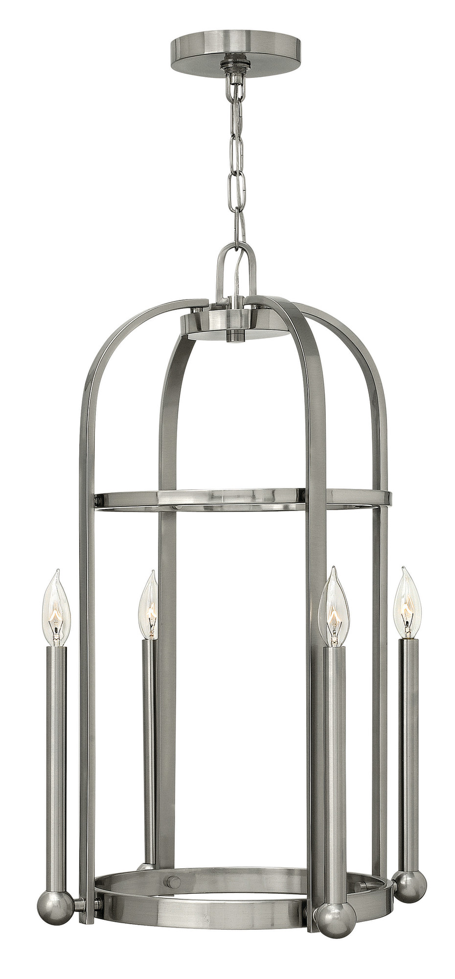 Four Light Brushed Nickel Open Frame Foyer Hall Fixture - Walmart.com