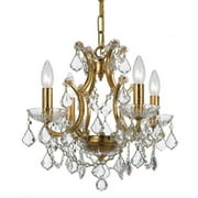 Four Light Chandelier in Traditional and Contemporary Style 17.5 inches Wide By 12.5 inches High-Swarovski Spectra Crystal Type-Antique Gold Finish
