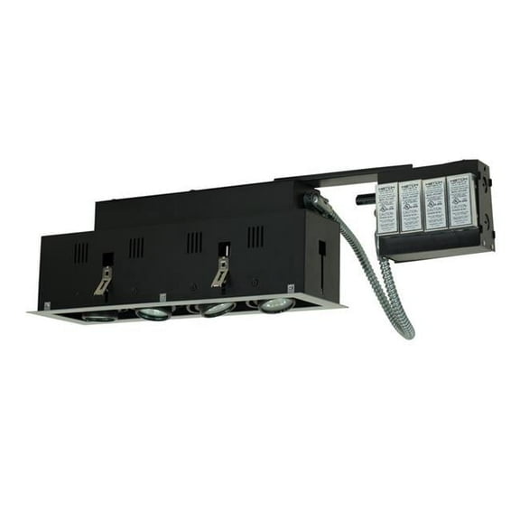 Four-Light Double Gimbal Linear Recessed Fixture Low Voltage - Black