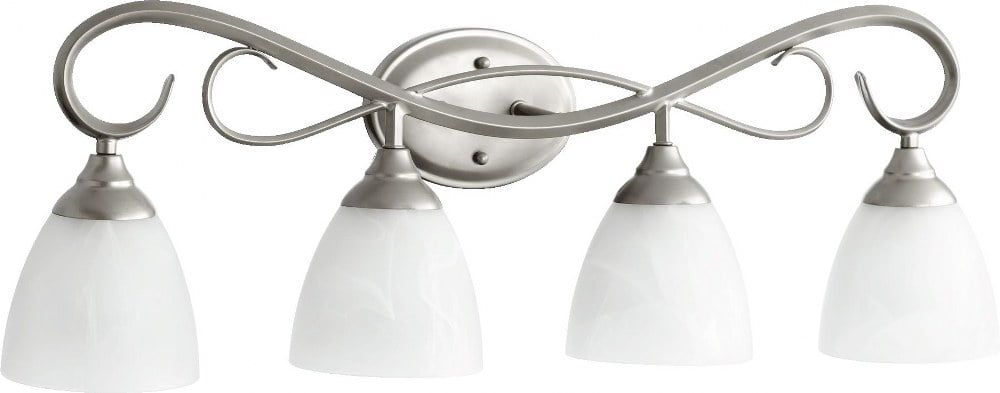 Quorum Lighting Powell 4-Light Classic Nickel Vanity Fixture