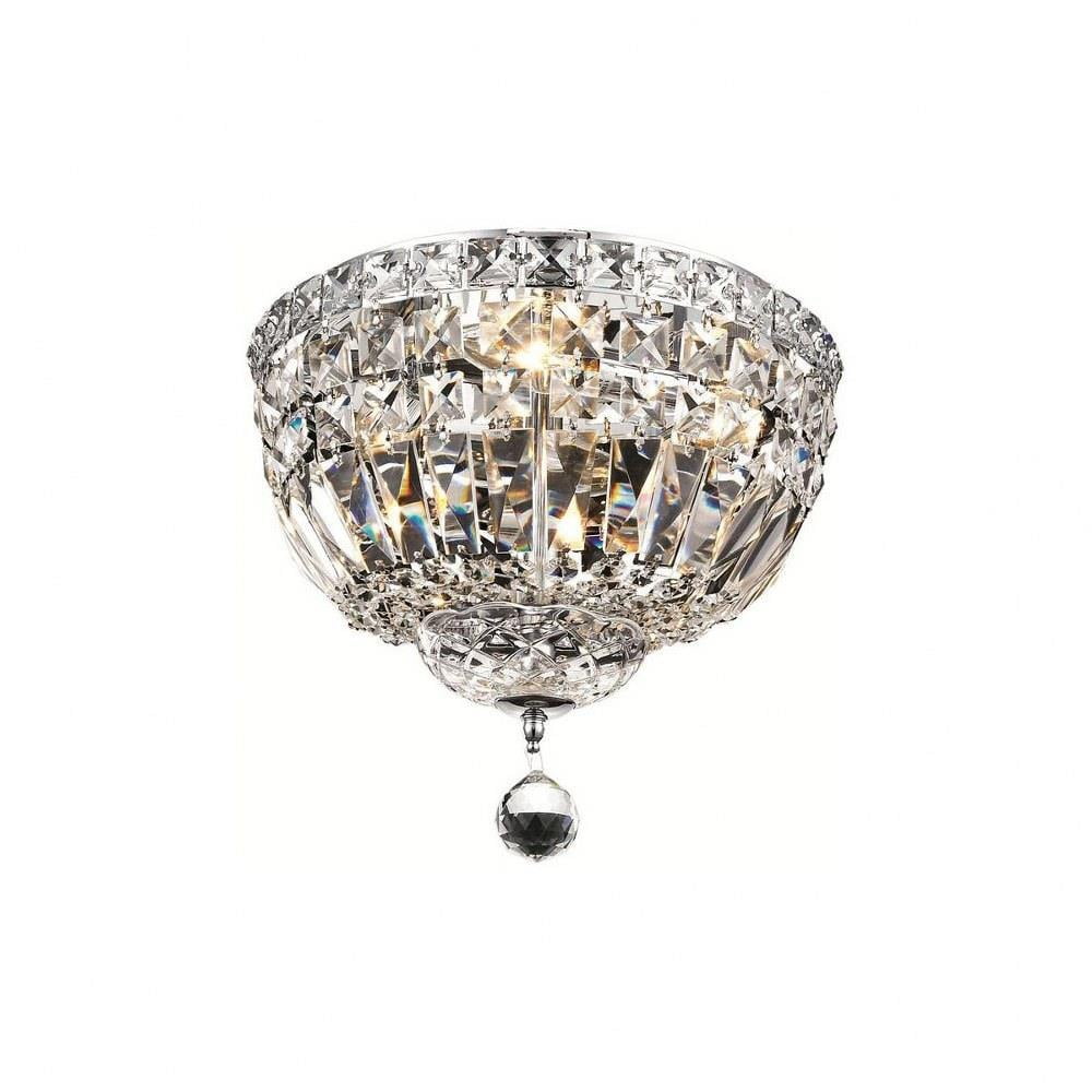 Tranquil Chrome Flush Mount with Clear Crystal Trim
