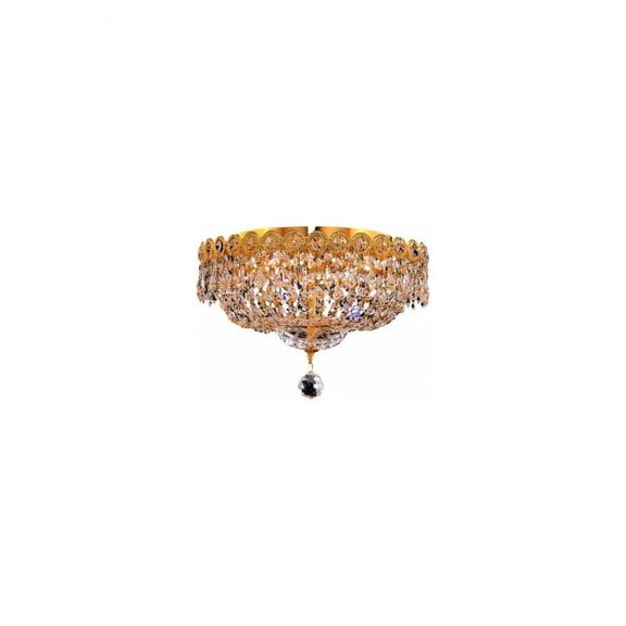 Four Light Flush Mount-Gold Finish-Royal Cut Crystal Type Bailey Street Home 390-Bel-3336406