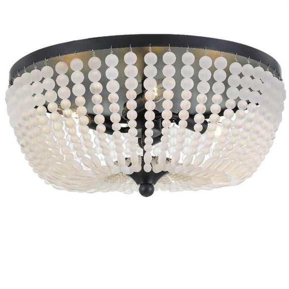 Four Light Flush Mount in Classic Style 18.5 inches Wide By 7.5 inches High-Matte Black Finish Bailey Street Home 49-Bel-3131935