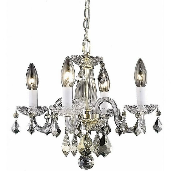 Four Light Pendant-Gold Finish-Royal Cut Crystal Type Bailey Street Home 390-Bel-3335974