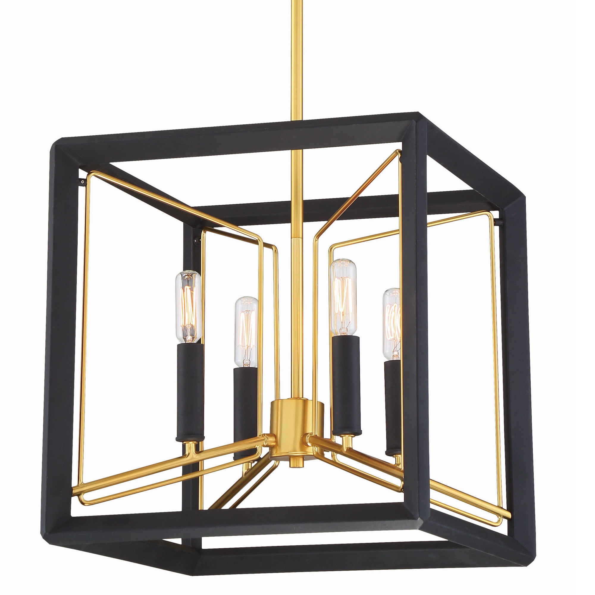 Sand Black and Honey Gold 4-Light Indoor/Outdoor Chandelier