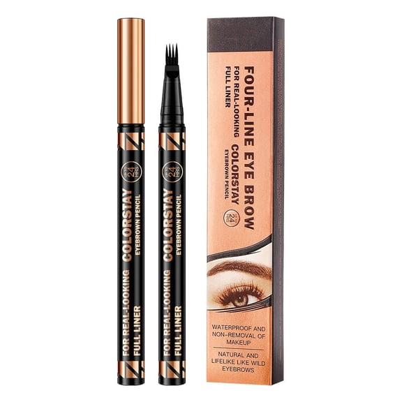 Four-Line Eye Brow for Real-looking Full Liner, Magic Microblading Eyebrow Pencil with 4 Micro Fork Tips, Smudge-proof Eyebrow Colour, Provides Natural Looking, Defined Eyebrows