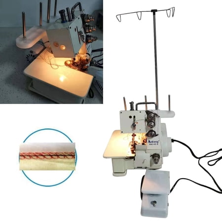 Four Lines Seaming Machine,80W Four-Thread Overlocking Machine 1200 Stitches/Minute for Sewing Undershirts,Cotton Sweaters,Household Sewing