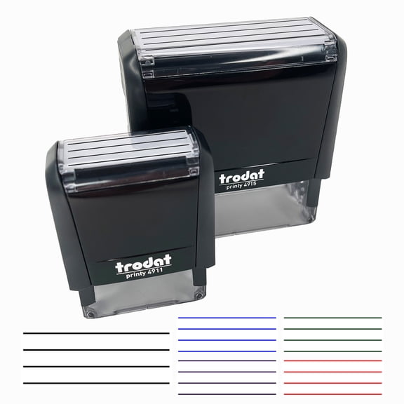 Four Lines for Notes Self-Inking Rubber Stamp Ink Stamper for Business Office - Green Ink - Small 1-1/2 Inch