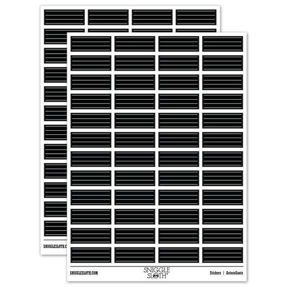 Four Lines for Notes Sticker Set - Black - Matte Finish - 1.25" Mini