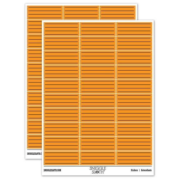 Four Lines for Notes Sticker Set - Orange - Matte Finish - 1.75" Medium