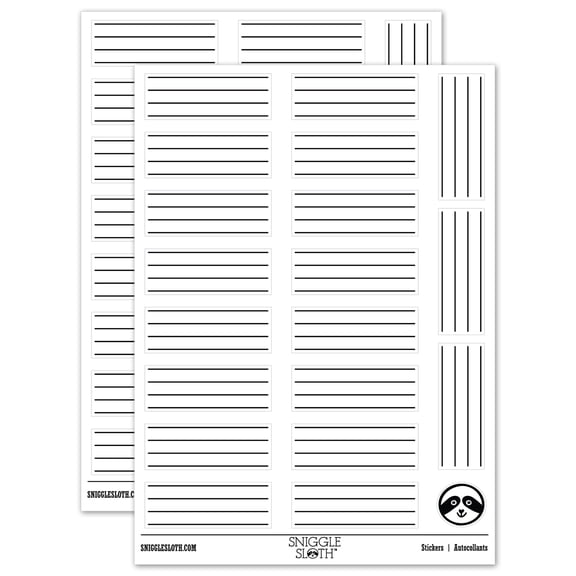 Four Lines for Notes Sticker Set - White - Matte Finish - 2.00" Large