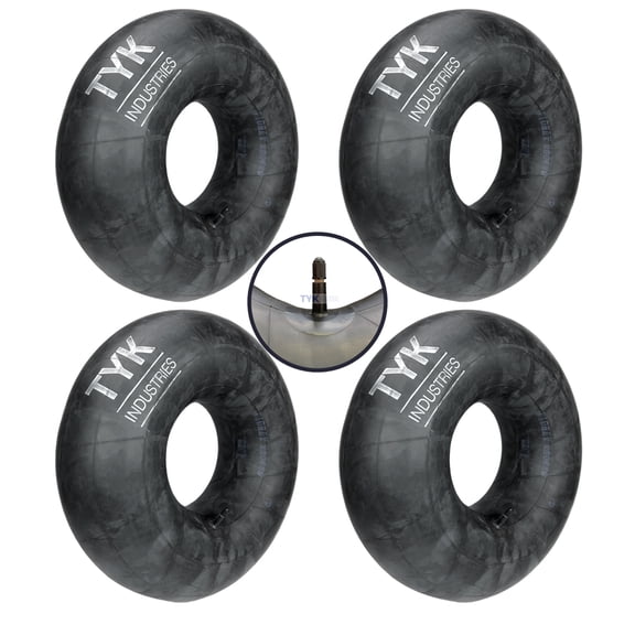 TYK Industries Butyl Rubber Inner Tubes for Truck and Car Tires, 14 Inch and 15 Inch, Durable with Valve, 4 Pack