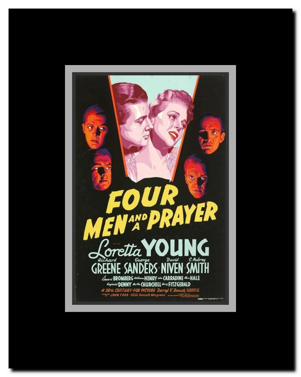 Four Men and a Prayer Framed Movie Poster