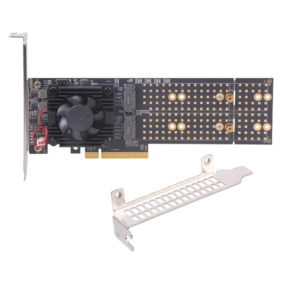 Four NVMe Adapters Card With PCIe3.0 Switches Technology Aluminum Heatsink Double Profile Brackets Systems Recognition