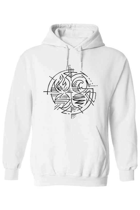 Four Natural Elements Hoodie Men -Image by Shutterstock, Male Large