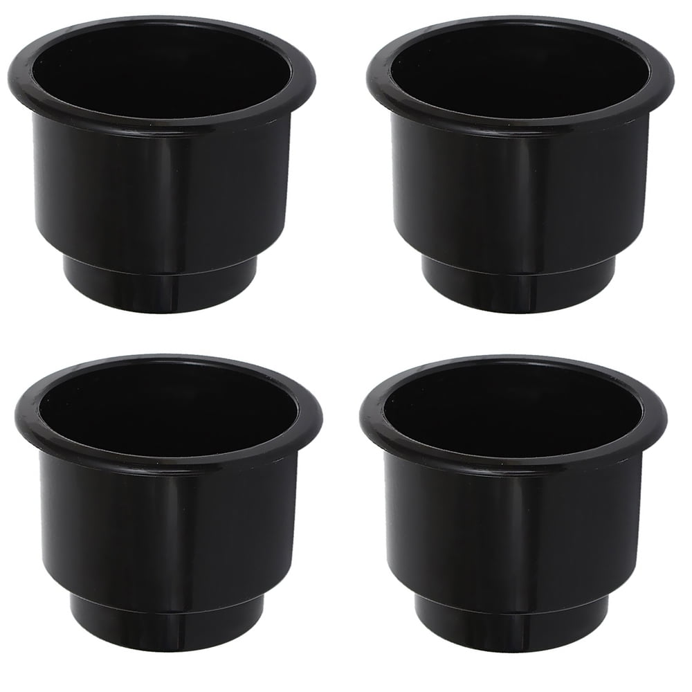 RELIABLE AFTERMARKET PARTS INC. Four New Black Plastic 2-Tiered Cup Holders For Boats RVs Poker and Pool Table and More
