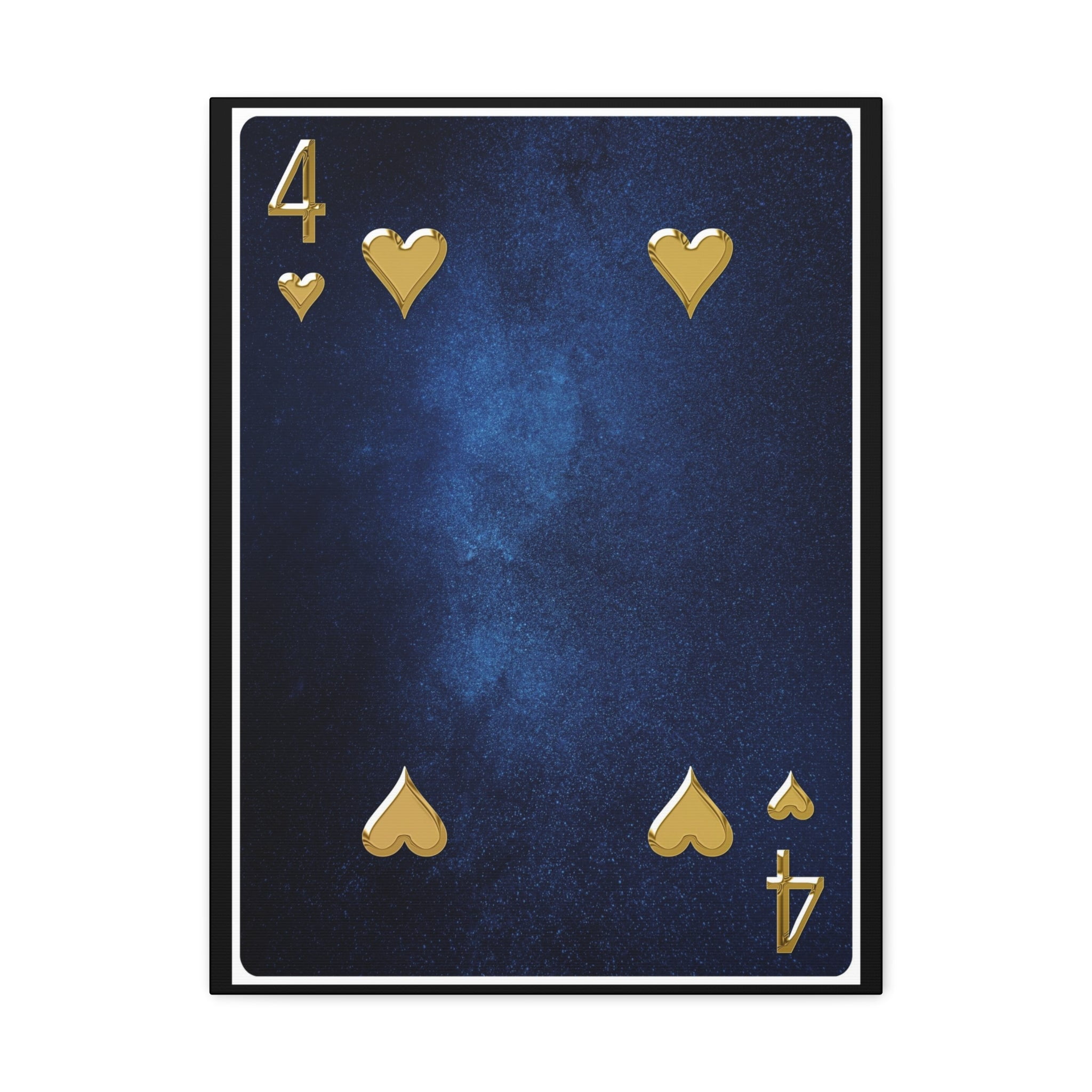Four Of Hearts Space Background Playing Card Canvas Wall Art for Home ...