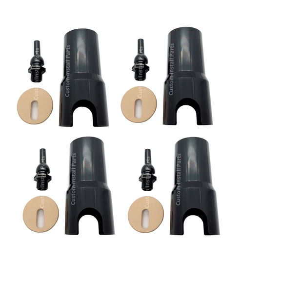 Four Pack Deck Jet Pool Spa Splash Pad Accessory Waterfall Stream Water Fountain Sprayer Arc Feature with Tan Cap