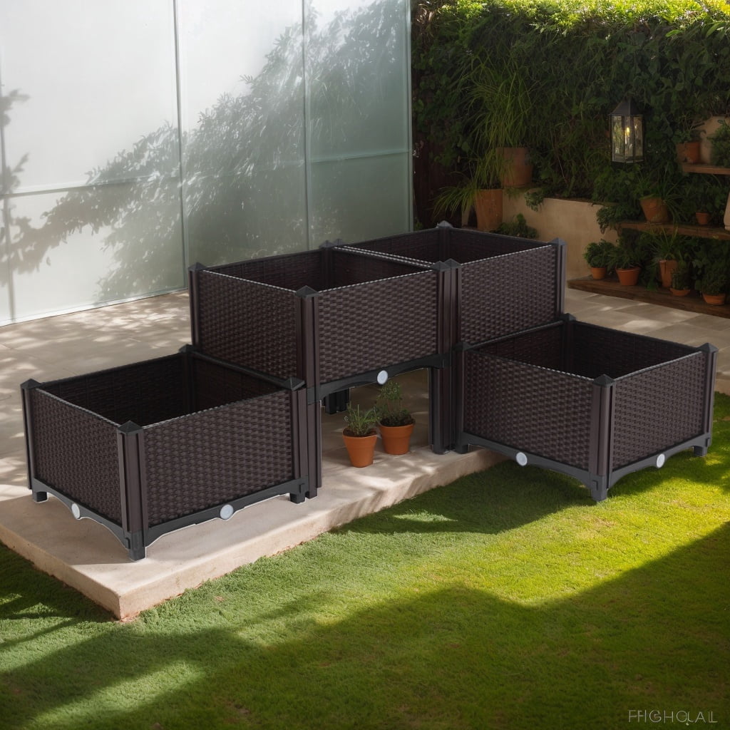 Planting Storage Box Four-Part Modular Free-Splicing Planting Boxes with Injection-Molded ...