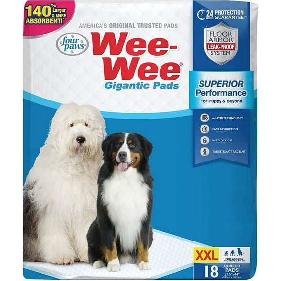 Four Paws Gigantic Wee Wee Pads [Dog, Housebreaking Aids] 18 count