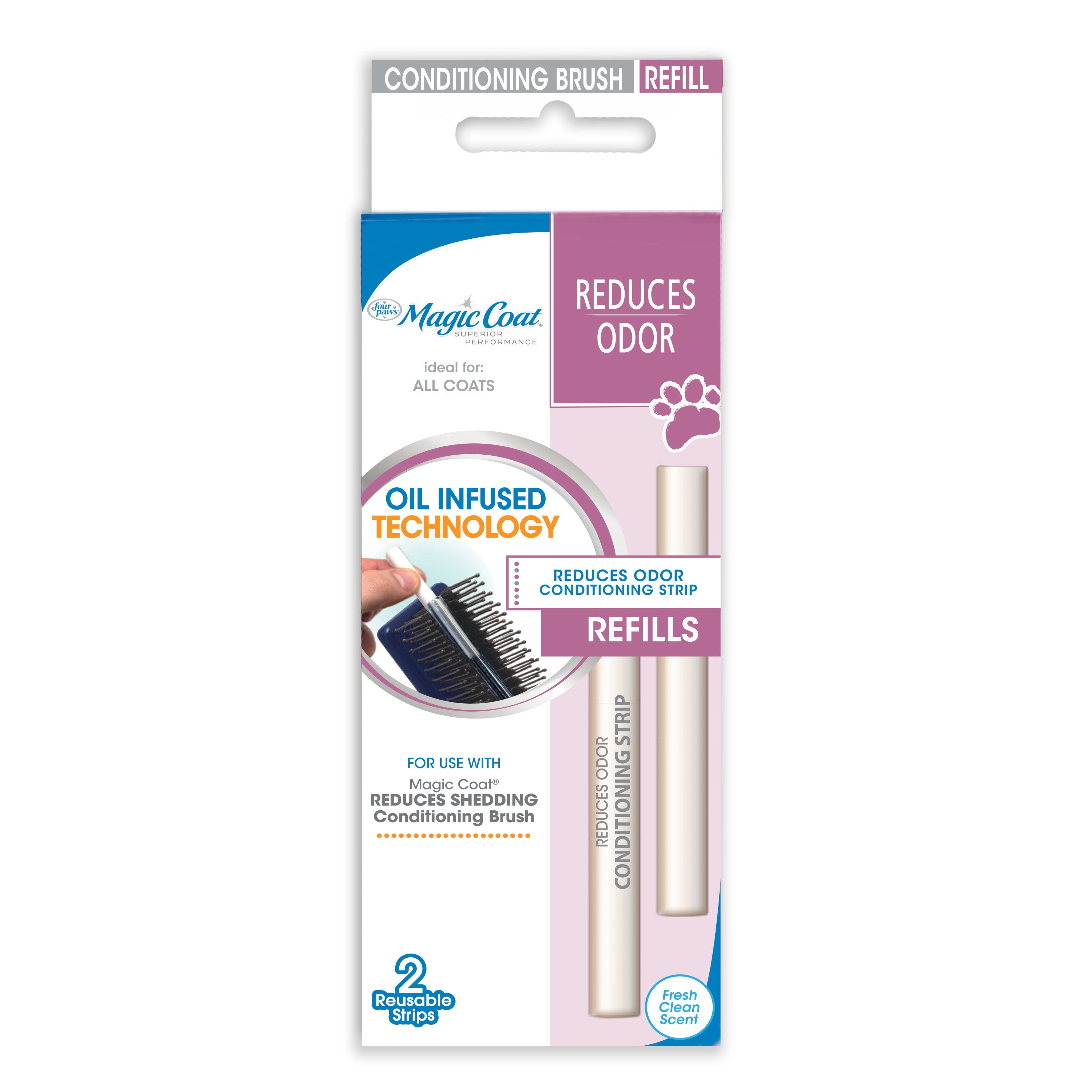 Four Paws Magic Coat Dog Deodorizer Conditioning Strip Refills for Brush & Comb 2 Count