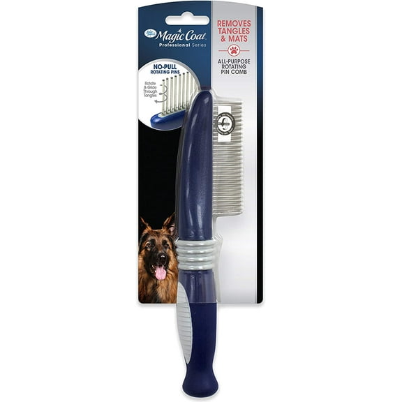 Four Paws Magic Coat Comb with Rotating Pins Dog Brush Removes Tangles and Mats