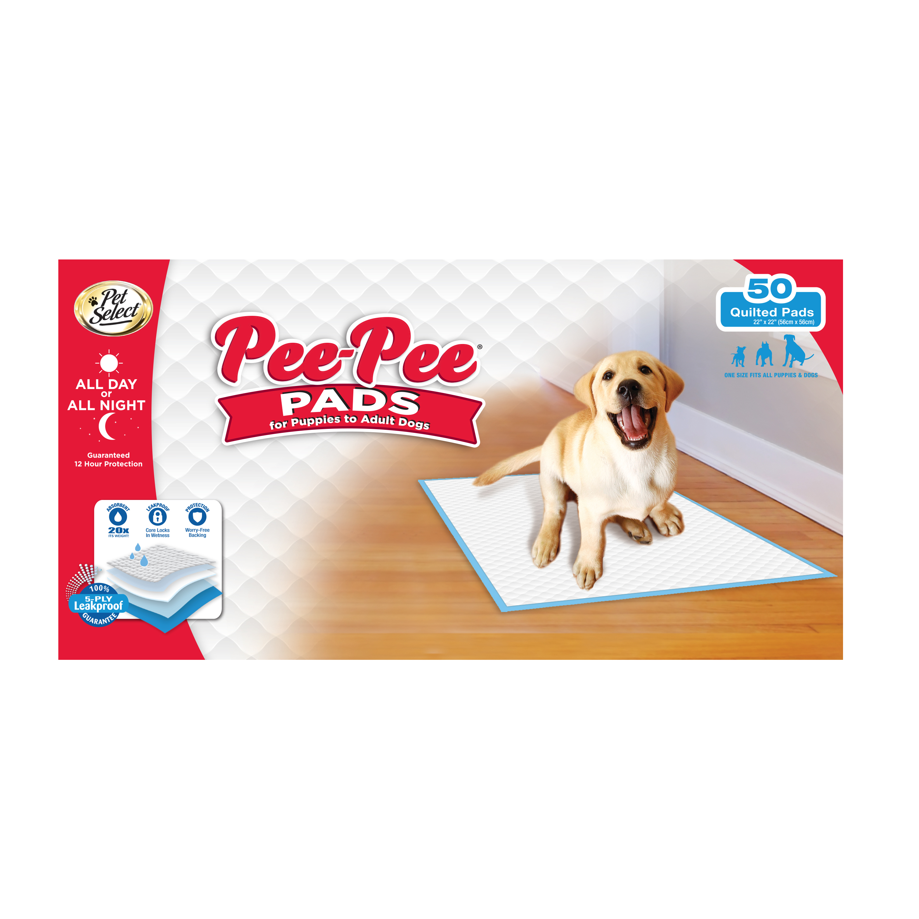 Four Paws Pet Select Pee Pee Pads for Dogs and Puppies 50 Count Standard 22" x 23" - image 1 of 8
