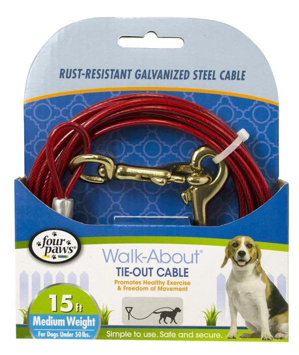 Four Paws® Walk-About® Tie-Out Cable - Medium Weight Four Paws® Walk-About® Tie-Out Cable - Medium Weight