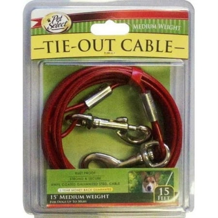 Four Paws Pet Select Walk-About Tie-Out Cable Medium Weight for Dogs up to 50 lbs - 100203917