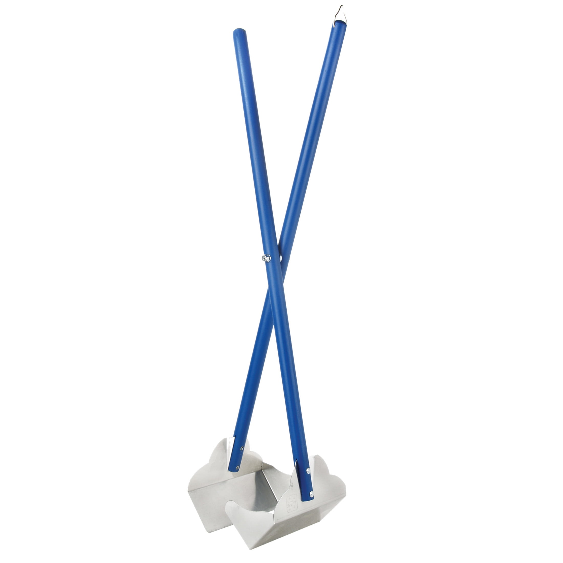 Blue Aluminum and Wood Sanitary Pooper Scooper Set