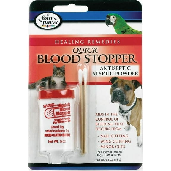 Four Paws Quick Blood Stopper Antiseptic Styptic Powder 0.5 oz[ PACK OF 2 ]