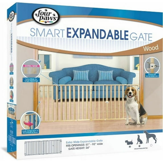 Four Paws Extra Wide Wood Safety Gate- DS