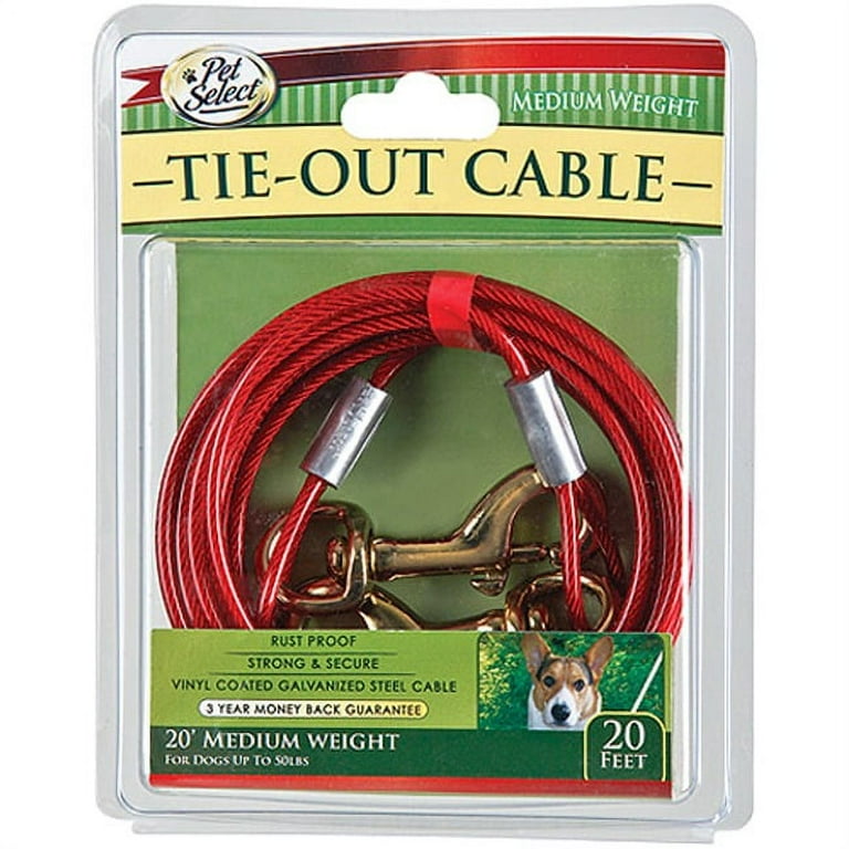 Four Paws Walk-About Tie-Out Cable Medium Weight for Dogs up to 50