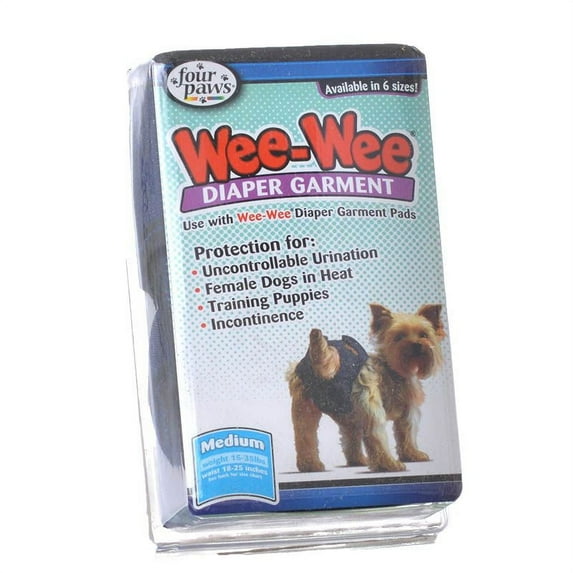 Four Paws Wee Wee Diaper Garment Medium - (Waist 18-25" - 15-35 lbs)