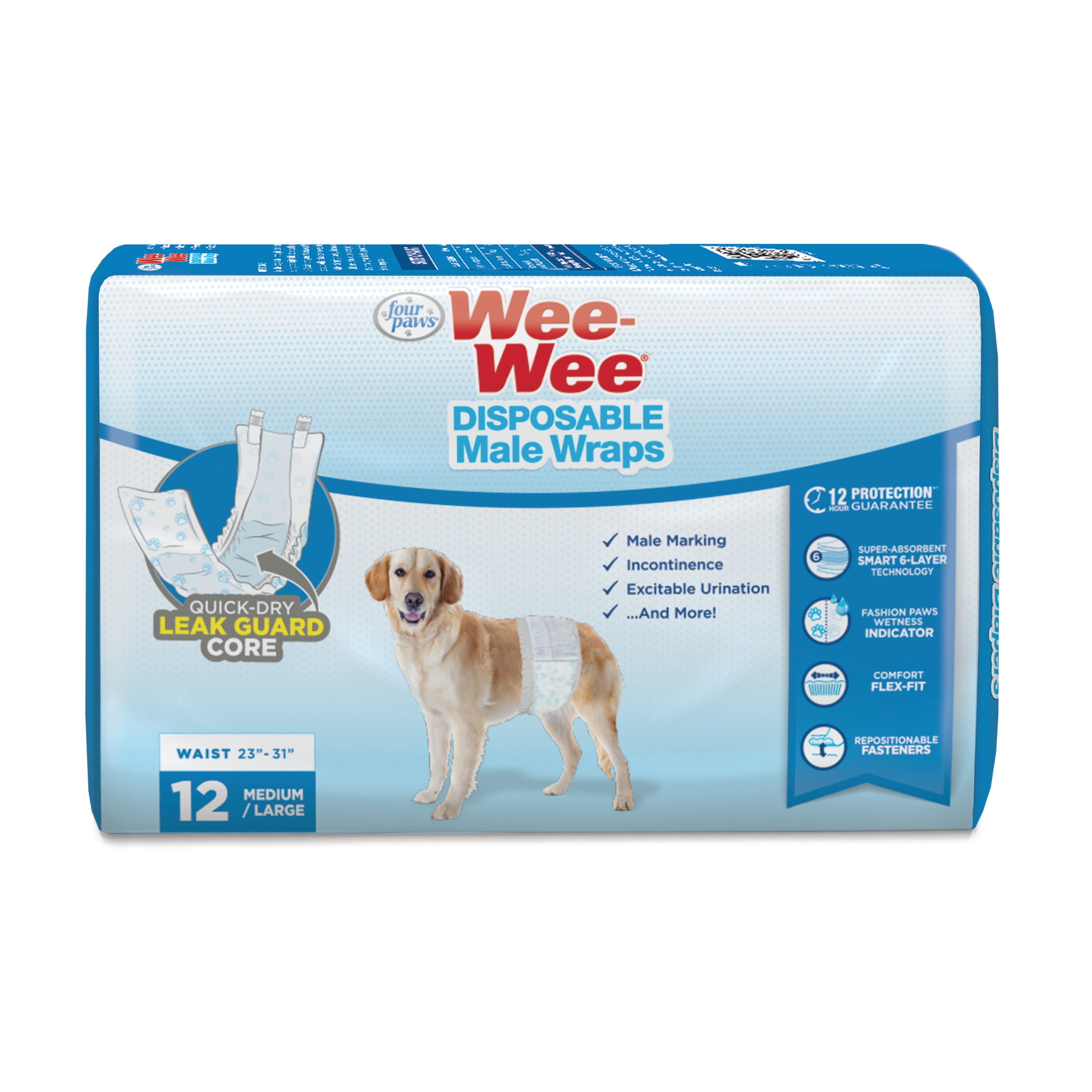 Four Paws Wee-Wee® Disposable Male Dog Wraps Four Paws Wee-Wee® Disposable Male Dog Wraps