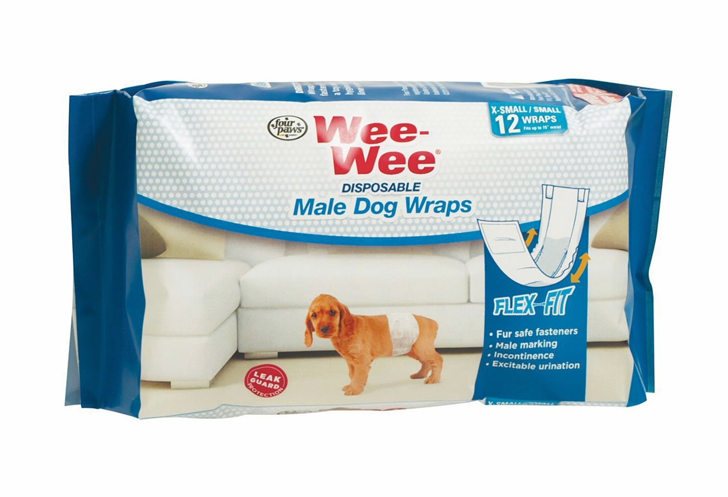 Four Paws Wee Wee XS Doggy Wraps 12 Hour Leak Guard Protection for Small Dogs Walmart