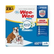 Four Paws Wee-Wee Febreze Freshness Odor Control Potty Training Dog & Puppy Pads, 100ct
