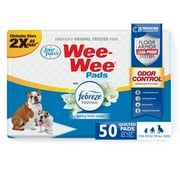 Four Paws Wee-Wee Febreze Freshness Odor Control Potty Training Dog & Puppy Pads, 50 Count