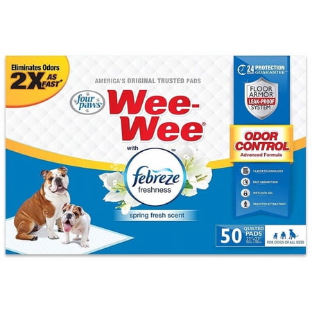 Four Paws Wee-Wee Pads - Febreze Freshness 50 Count[ PACK OF 2 ]