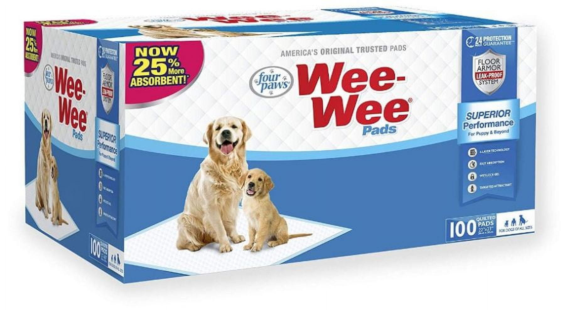 Heavy Duty Super Absorbent Puppy Housebreaking Pads, 100 Count