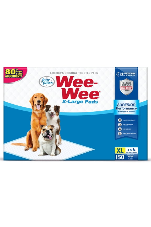 Wee-Wee Superior Performance X-Large Dog Pee Pads 28" x 34" (150 Count)