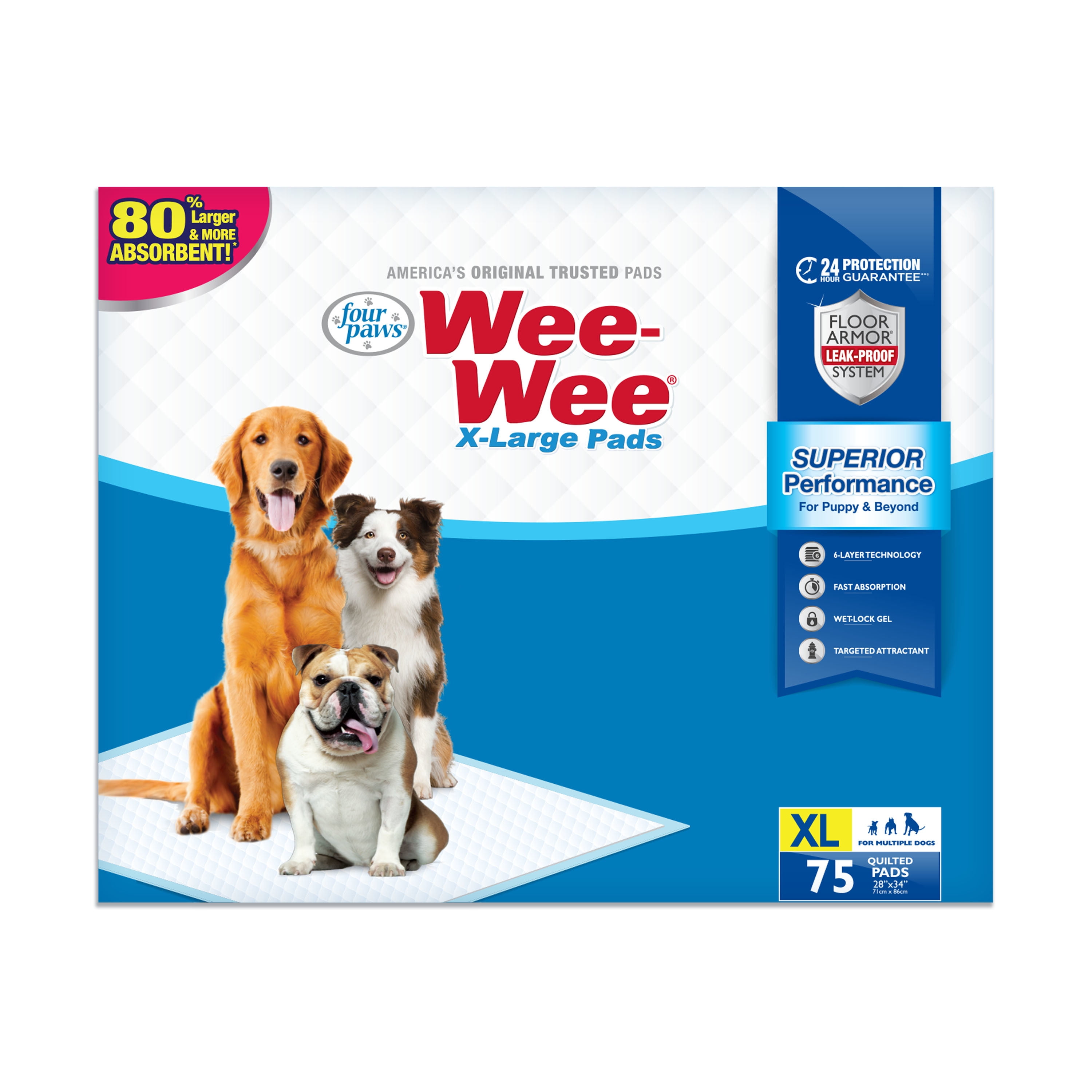 Four Paws X-Large Wee Wee Pads - 40 Pack